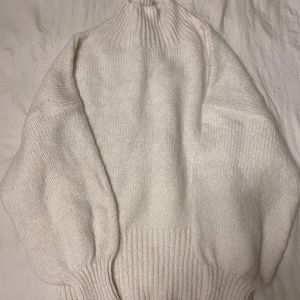 white cozy sweater